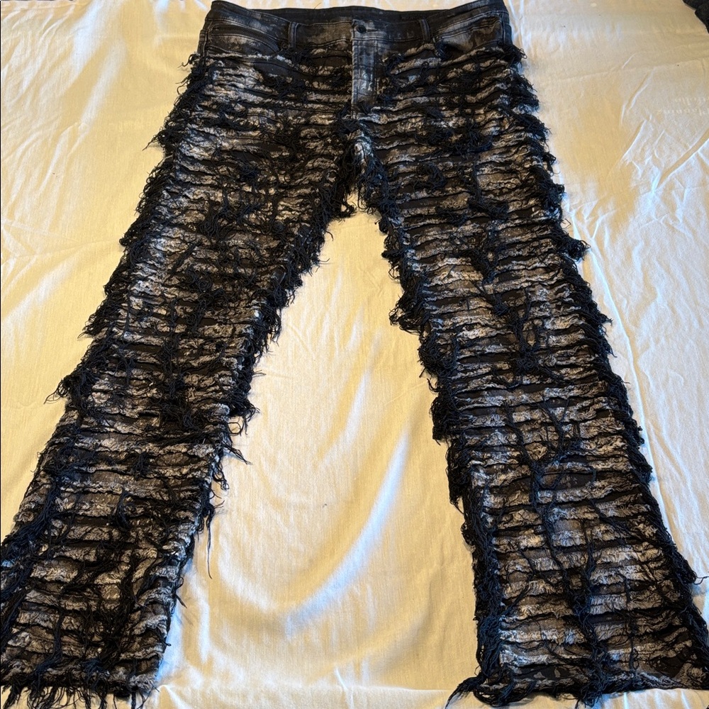 Rockstar Original Distressed Flared ( RSM 205 ) Denim Black Jeans , 42 , $21